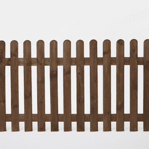 6FT x 4FT Picket Fence Panel (Rounded Top) | Brown | Perfect choice for creating a low level garden divider without obstructing visibility within your garden.