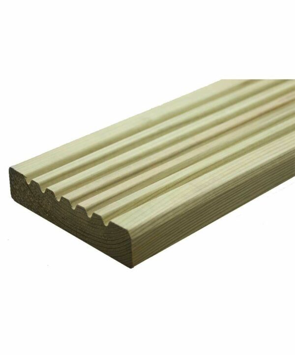 Decking | 4.2M x 32mm x 150mm | Our 4.2M Decking has a dual profile and is pressure treated against rot and decay.
