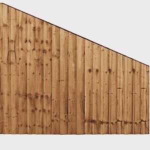 6FT x 5FT to 3FT | Superior Heavy Duty SLOPING Closeboard Panel | Brown - Four backing rails, pressure treated and topped with panel capping to aid rain run off