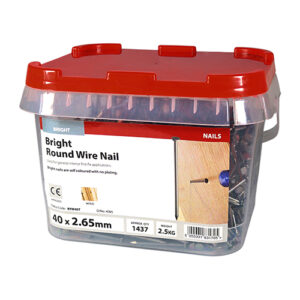 Bright Round Wire Nail | 40 x 2.65mm | 2.5Kg Tub