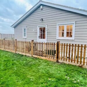 Garden Picket Gate | 1200mm x 900mm (Round Top) | Pressure Treated Brown | 15.00KG | Adds a sense of security by creating an informal boundary to your property.