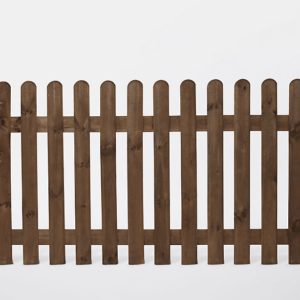 6FT x 4FT | Garden Picket Fence Panel (Rounded Top) | Pressure Treated Brown | 18.00KG | Ideal for creating sturdy low level fences.