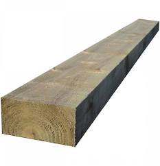 Green Treated Railway Sleepers | 2.4M x 95mm x 195mm | 20.00KG | UC3 Rated 100% PEFC Certified Perfect for matching in with Green / Blonde Timber products