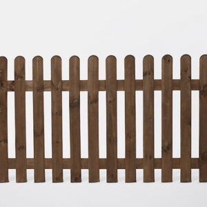 6FT x 3FT | Garden Picket Fence Panel (Round Top) | Pressure Treated Brown | 15.00KG | Creates a low level garden divider without obstructing visibility.